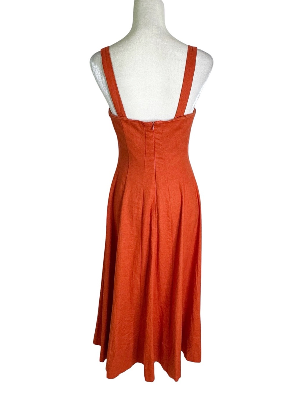 NWT Christian Lacroix Linen Blend Square Neckline Midi Dress Size 6 - Picture 6 of 9